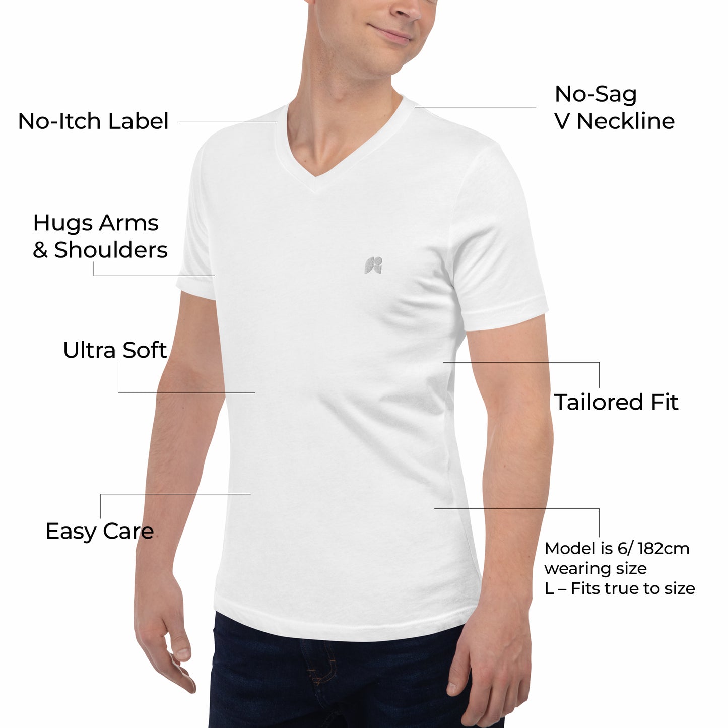 Unisex Short Sleeve V-Neck T-Shirt Modic Wear